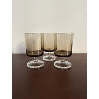 3Er Set Luminarc Champagner Gläser in Smokey Braun von VintageandDesignbyNB