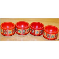 4x Vintage Kunststoff Eierbecher Rot Von Emsa 70Er Jahre Retro Mid Century Seventies Egg Cup Landhausstil Shabby Chic von VintageandGlory