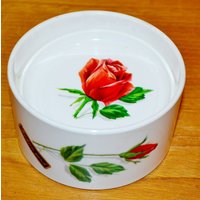 5x Untersetzer 70Er Jahre Weiß/Rot Rose Retro Mid Century Shabby Chic Landhausstil Coasters Seventies von VintageandGlory