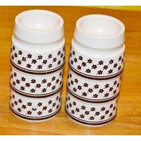 6x Vintage Eierbecher Von Emsa 70Er Jahre Egg Cups Kunststoff Beige/Braun Retro Mid Century Shabby Chic Landhausstil Fifties von VintageandGlory