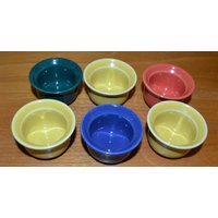 6x Vintage Keramik Eierbecher Bunt 70Er Jahre Egg Cup Retro Mid Century Space Age Shabby Chic Landhausstil von VintageandGlory