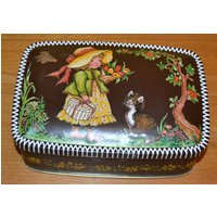 Schöne Seltene Sarah Kay Vintage Blech Dose Bunt Flowers Seventies 70Er Jahre Retro Space Age Design Shabby Chic Landhausstil von VintageandGlory