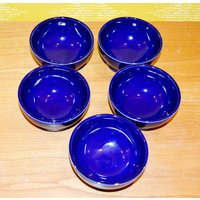 Vintage Anbietschälchen Dipschalen Blau Seventies Shabby Chic Landhausstil Retro Design 70Er Jahre Space Age von VintageandGlory