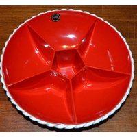Vintage Anbietschale Von Emsa Rot /Weiß Retro Design 70Er Jahre Space Age Mid Century von VintageandGlory