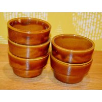 Vintage Anbietschalen /Dipschalen 70Er Jahre Keramik Braun Shabby Chic Landhausstil Retro Mid Century von VintageandGlory