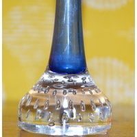 Vintage Bubble Glas Vase Blau Bläschchen Glasvase Solifleur Bubbles Glass 60Er 70Er Jahre Retro Mid Century Space Age Schweden von VintageandGlory