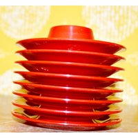 Vintage Eierbecher 70Er Jahre Rot Kunststoff Retro Mid Century Rockabilly Landhausstil Shabby Chic Egg Cups Seventies von VintageandGlory