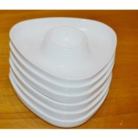 Vintage Eierbecher 70Er Jahre Weiß Retro Mid Century Seventies Egg Cup Landhausstil Shabby Chic von VintageandGlory