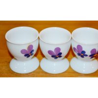 Vintage Eierbecher Porzellan Von Heinrich Seventies Wgp Egg Cups Retro 70Er Jahre Shabby Chic Landhausstil von VintageandGlory