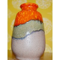 Vintage Fat Lava Vase Keramik Orange 70Er Jahre Mid Century Retro Space Age Modernist Vintage Fat Lava Vase Keramik Orange 70Er Jahre Mid Century Retro Space Age Modernist von VintageandGlory