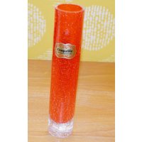 Vintage Glas Vase Orange Von Craquelee Space Age Retro Design 70Er Jahre Mid Century von VintageandGlory