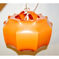 Vintage Hängelampe /Leuchte Von Ilka Plast Kunststoff Orange 70Er Jahre Lamp , Retro Mid Century, Space Age, Flower Power von VintageandGlory