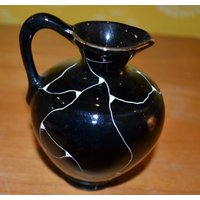 Vintage Keramik Vase Schwarz 50Er Jahre Retro Mid Century Space Age Landhausstil Shabby Chic von VintageandGlory