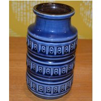 Vintage Keramik Vase Von Scheurich 268/15 70Er Jahre Blau Seventies Retro Mid Century Wgk Fat Lava Design von VintageandGlory