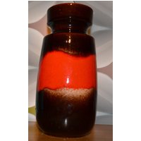 Vintage Keramik Vase Von Scheurich Orange/Rot 242/22 70Er Jahre Retro Design Mid Century Space Age von VintageandGlory
