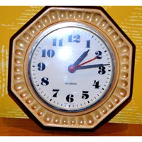 Vintage Keramik Wanduhr Braun /Beige 70Er Jahre Retro Clock Seventies Space Age Mid Century Wgk Wgp von VintageandGlory