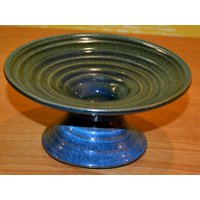 Vintage Kerzenständer Blau Keramik 70Er Jahre Wgp Seventies Candle Holder Green Retro, Mid Century, Landhausstil von VintageandGlory