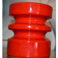 Vintage Kerzenständer Rot 70Er Jahre Keramik von VintageandGlory