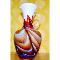 Vintage Opaline Glas Vase 60Er 70Er Jahre Made in Italy Retro Design Mid Century Space Age Op Art von VintageandGlory