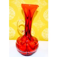 Vintage Opaline Glas Vase 60Er 70Er Jahre Orange /Rot Seventies Retro Design Mid Century Space Age von VintageandGlory