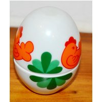 Vintage Porzellan Eierbecher Weiß /Orange Von Funny Designs Egg Cups 70Er Jahre Retro Mid Century Shabby Chic Landhausstil von VintageandGlory
