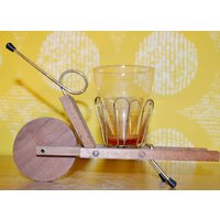 Vintage Salzstangen Spender Glas /Teakholz Knabberzeug Tischdeko Party 50Er 60Er Jahre Mid Century Retro Space Age Rockabilly von VintageandGlory