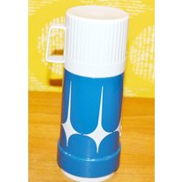 Vintage Thermoskanne Blau/Weiß 70Er Jahre Retro Design Mid Century Space Age Shabby Chic Landhausstil von VintageandGlory