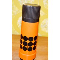 Vintage Thermoskanne Orange /Braun 70Er Jahre Retro Design Mid Century Space Age Shabby Chic Landhausstil von VintageandGlory