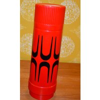 Vintage Thermoskanne Rot/Schwarz 70Er Jahre Retro Design Mid Century Space Age Shabby Chic Landhausstil von VintageandGlory