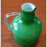 Vintage Vase Grün Überfang Glas 70Er Jahre Retro Design Mid Century Space Age von VintageandGlory