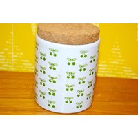 Vintage Wächtersbach Waechtersbach Deckel Dose Weiß/Grün Kirschen 70Er Seventies Jahre Retro Mid Century Wgk von VintageandGlory