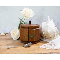 Antike Art Deco Teedose Metallbeschichtete Holzkiste, Circa 1930Er Jahre von VintageboxGB