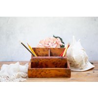 Vintage Teakholz Topf Mit Deckel Floral Geschnitzte Kleine Aufbewahrungsbox von VintageboxGB