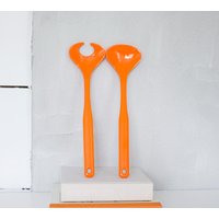 Retro Orange Melamin Salatbesteck Set, Kunststoff Salat Löffel & Gabel 70Er Gedeckter Tisch Retro Orange Melamin Salatbesteck Set, Kunststoff Salat Löffel & Gabel 70Er Gedeckter Tisch von VintagebyTigerlilly