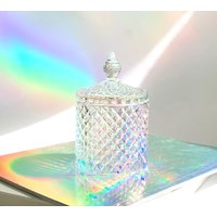 Schillerndes Vorratsglas Aus Glas Mit Deckel, Holographisch Wohndekor, Bonbonglas Irisierend, Schillernd Keksglas Für Ostern, Dekor Schillerndes Vorratsglas Aus Glas Mit Deckel, Holographisch Wohndekor, Bonbonglas Irisierend, Schillernd Keksglas Für Ostern, Dekor von VintagebyTigerlilly