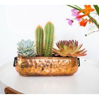 Vintage Kupfer Mini Jardinière Sigg Schweiz, Pflanzer, Schmal Übertopf, Pflanzgefäße, Sukkulent von VintagebyTigerlilly
