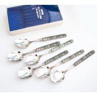 Vintage Wikinger Norwegen Kongetinn Suppen Löffel Set, Heilag Olav Zinn Speise Löffel, Made in Norway Konge Tinn Silber 364 Vintage Wikinger Norwegen Kongetinn Suppen Löffel Set, Heilag Olav Zinn Speise Löffel, Made in Norway Konge Tinn Silber 364 von VintagebyTigerlilly