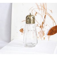 Vintage Zuckerstreuer Glas Versilbert Art Deco, Antik Kristall Zimt Streuer, Kakao Streuer Versilbert, Salzstreuer Groß Antik von VintagebyTigerlilly