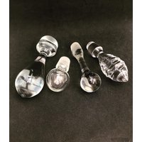 Vintage Kristall-Dekanter-stopper, Bar-Dekor, Gewicht, Glasstopfen, Set Aus 4 Kristallglas, Flaschen-Dekanter-stopfen von VintagechicBruxelles