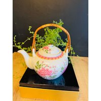 Pink Floral Asain Teekanne Mit Einsatz von Vintagecottageisland