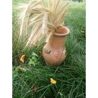 Brauner Tontopf Primitives Deko Gebackene Keramik Tonkrug Erden Gefäß Alte Dorfkeramik Primitive Bauernhof Große Vase Rustikales Dekor von VintagefarmCreations