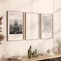 Köln Poster 3Er Set, Foto Geschenk, Poster, Map Koordinaten, Dekoration von VintagefeelsPrints