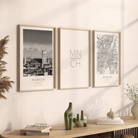 München Poster 3Er Set, Foto Geschenk, Poster, Map Koordinaten, Dekoration von VintagefeelsPrints