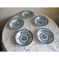 5x Blue Rose Japan Schalen, Set Blau Und Weiß China, Dessertschälchen von Vintagegardenbybb