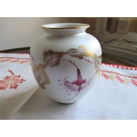 Vase Vintage, Kugelvase, Hand Gemalt, Feines Porzellan, Gestempelt von Vintagegardenbybb