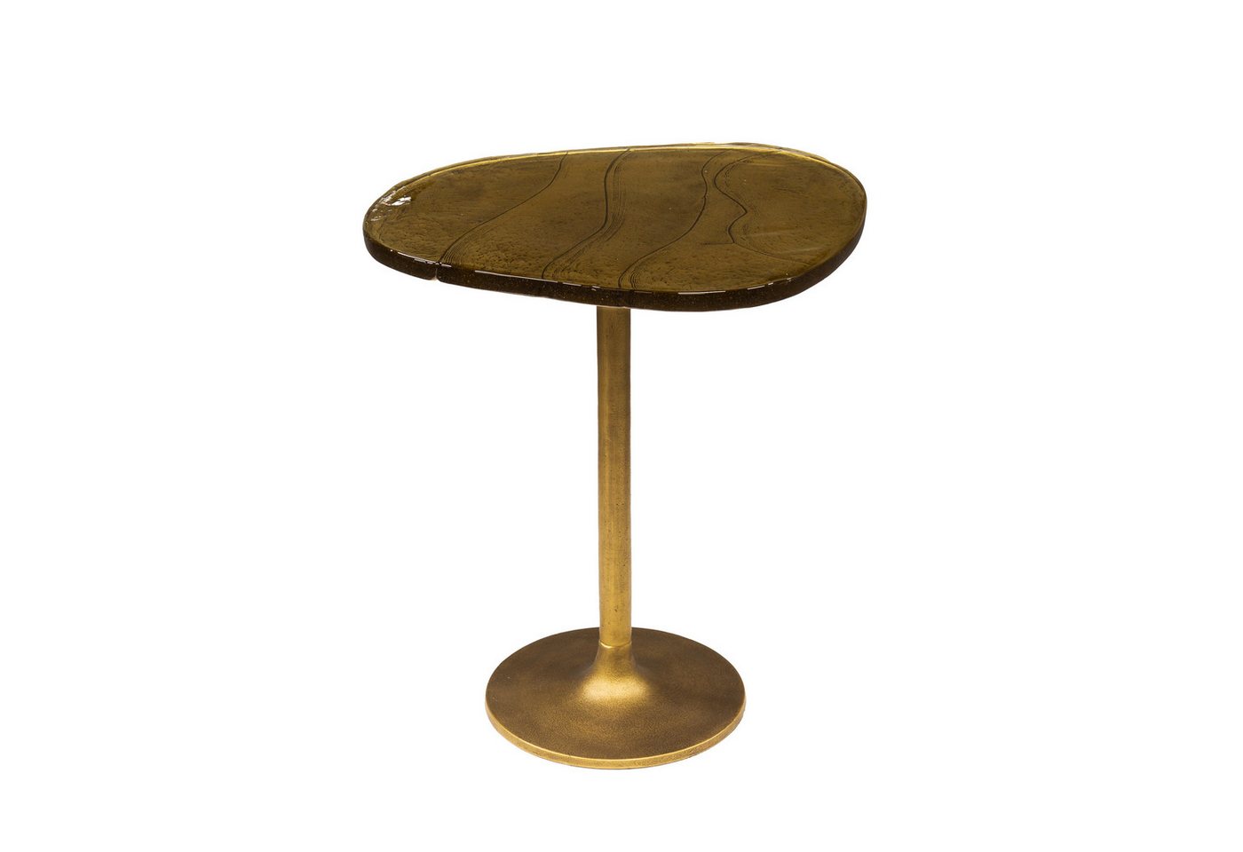 Vintagehaus Beistelltisch Retro Couchtische Eclipse Glas Metall Antik-Gold oder Kupfer von Vintagehaus