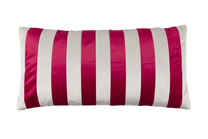 Vintagehaus Dekokissen Retro Stripes Samt in Rot- oder Grün-Weiß 60 cm von Vintagehaus