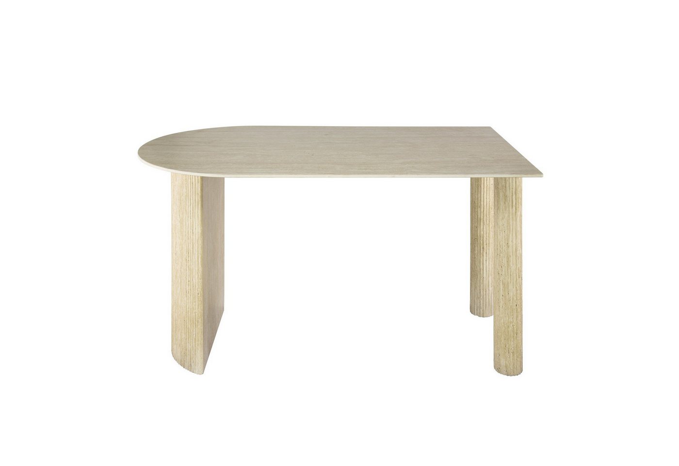 Vintagehaus Esstisch Retro Half Arch 140 Travertin Keramik von Vintagehaus