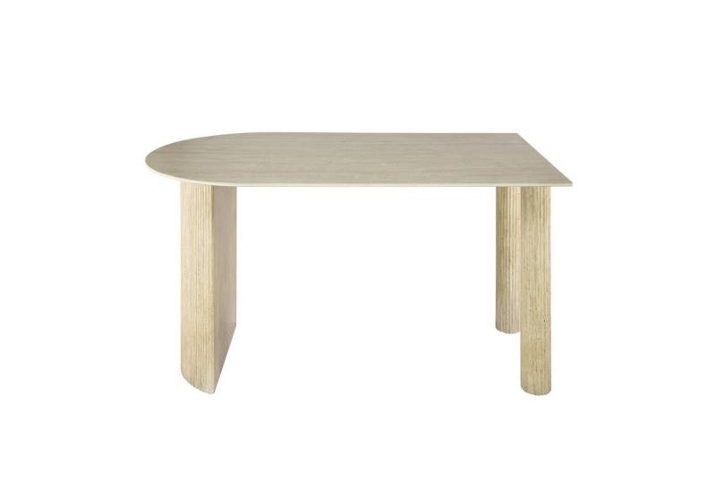 Vintagehaus Esstisch Retro Half Arch 140 Travertin Keramik von Vintagehaus