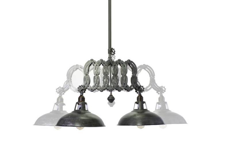 Vintagehaus Hängeleuchte Ausziehbare Hängelampe Scherenlampe Industrial Dexter Double Metall von Vintagehaus